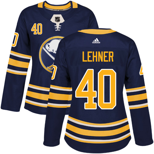 Adidas Sabres #40 Robin Lehner Navy Blue Home Authentic Women's Stitched NHL Jersey - Click Image to Close